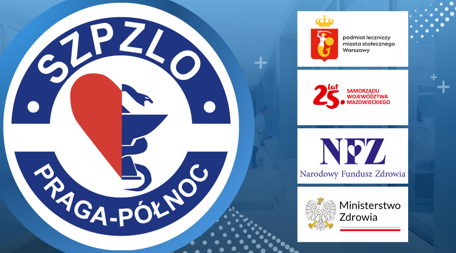 logo SZPZLO, logo podmiot leczniczy miasta stołecznego Warszawy, logo samorządu województwa mazowieckiego, logo NFZ, logo Ministerstwa Zdrowia